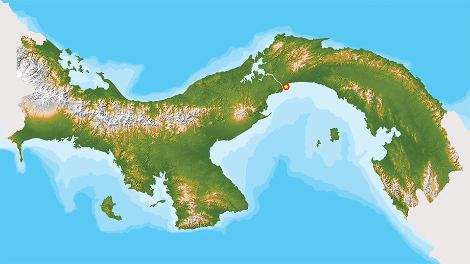 terrain map of panama the panama canal